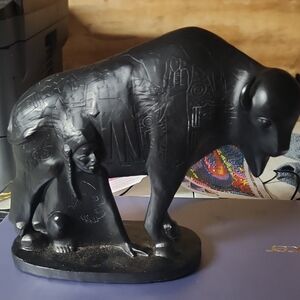 Black Native American Sculpture